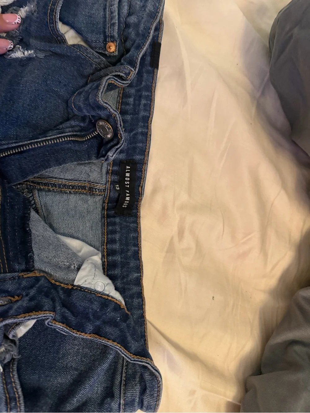 Distressed Dark Blue Denim Women's Shorts